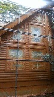 ログハウス塗装前